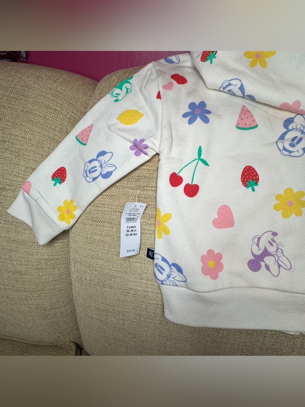 🆕 NWT Baby GAP x Disney Minnie Hooded Zip-Up w/ Ears 🆕 - Picture 9 of 13